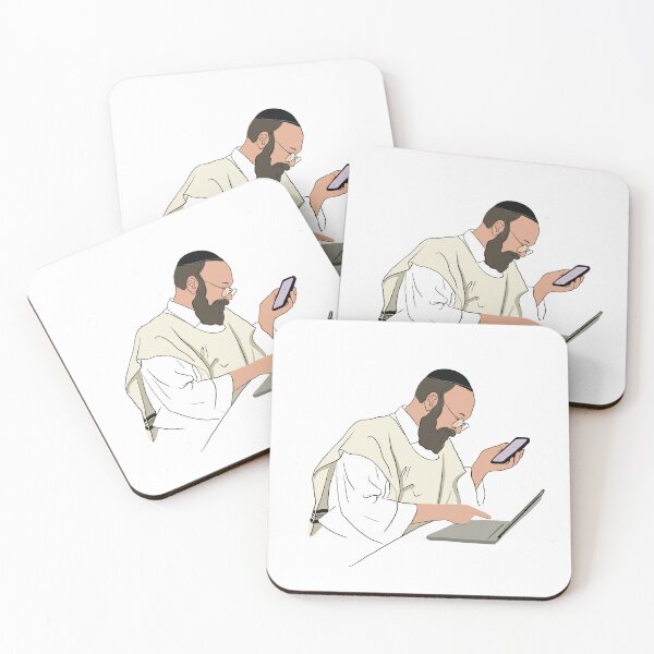 Item preview, Orthodox jewish man working on laptop designed and sold by Ekaterina Khozatskaya.