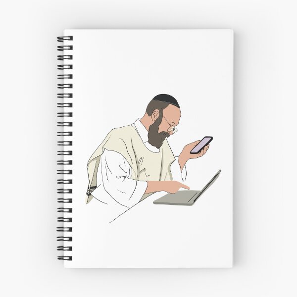 Item preview, Orthodox jewish man working on laptop designed and sold by Ekaterina Khozatskaya.