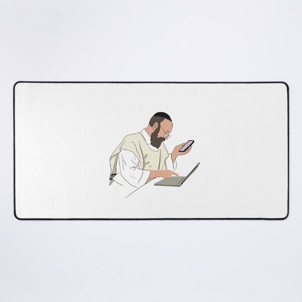 Item preview, Orthodox jewish man working on laptop designed and sold by Ekaterina Khozatskaya.