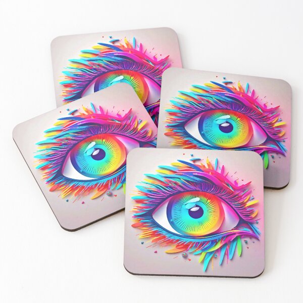 Item preview, Vibrant Neon Eye Abstract Artwork designed and sold by Health And Fitness Posts e-Store.
