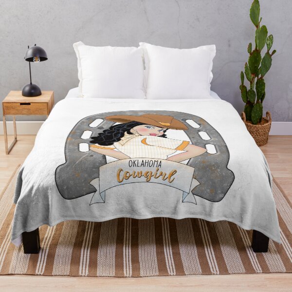 Item preview, Brunette Oklahoma Cowgirl-with lucky horse shoe designed and sold by conklinephotos.