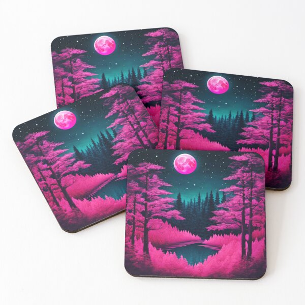 Item preview, Neon Moonlit Forest Fantasy Art designed and sold by Health And Fitness Posts e-Store.