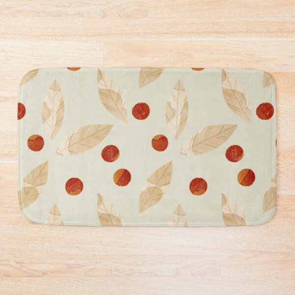 Item preview, Beige watercolor bay or eucalyptus leaves and orange berries botanical illustration on white background designed and sold by helga-wigandt.