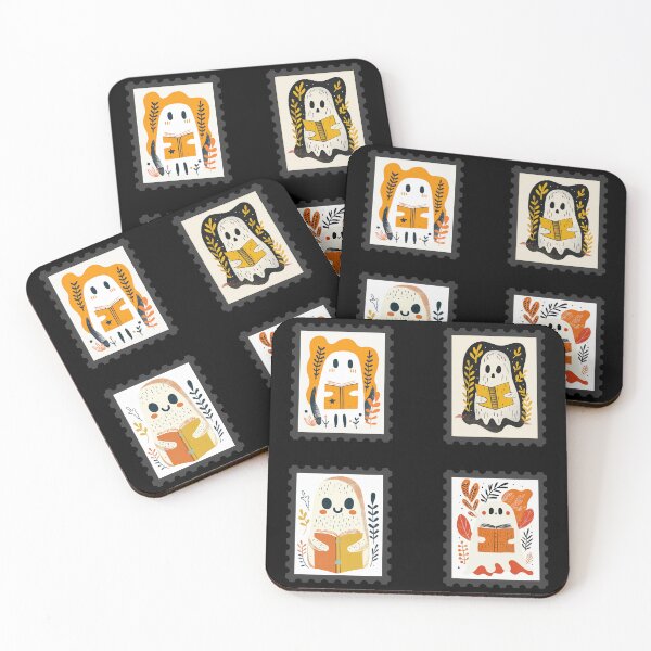 Item preview, Whimsical Ghost Reading Cute and Spooky Stamp Bundle designed and sold by GolDreamShop.
