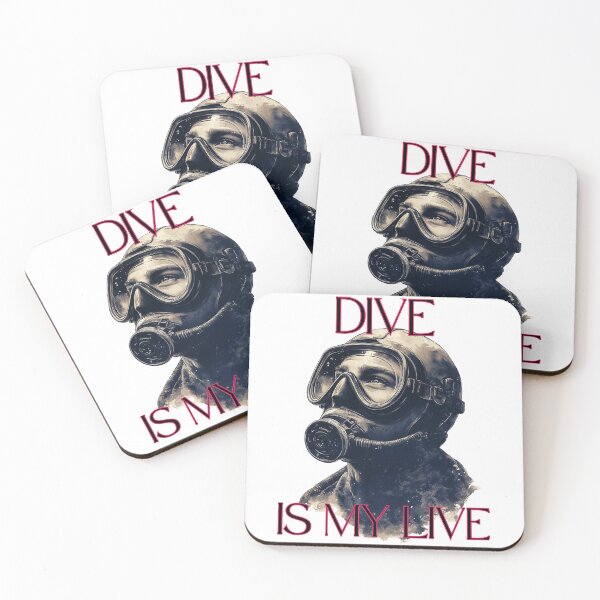Item preview, Diving is my life – Retro diving helmet design designed and sold by inksavvystudio.