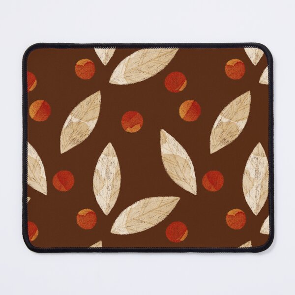 Item preview, Beige watercolor bay leaves and orange berries botanical illustration on chocolate background designed and sold by helga-wigandt.