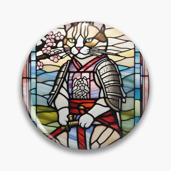 Item preview, A Cool Mosaic Cat Samurai  designed and sold by Ronin the Cat.