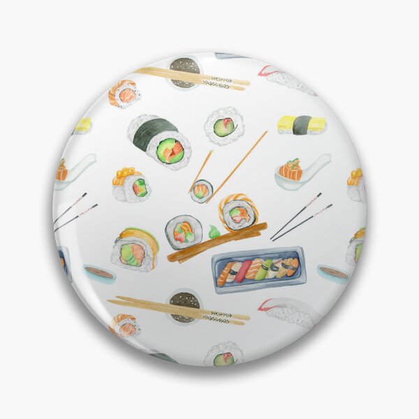 Item preview, White Background Sushi Pattern  designed and sold by daphsam.