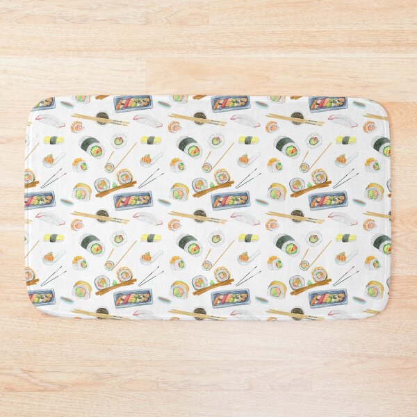 Item preview, White Background Sushi Pattern  designed and sold by daphsam.