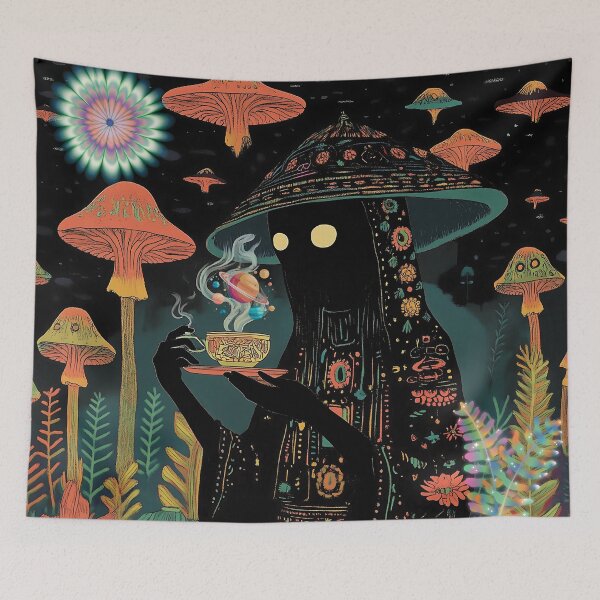 Item preview, Trippy Hippie Magic Mushroom Psychedelic Tea Party designed and sold by Perfect Alchemy.