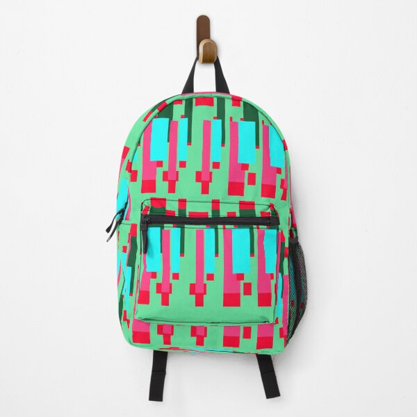 Item preview, Christmas Pixel  Stripe Pink and Teal Seamless designed and sold by Sharon Schwalbe.