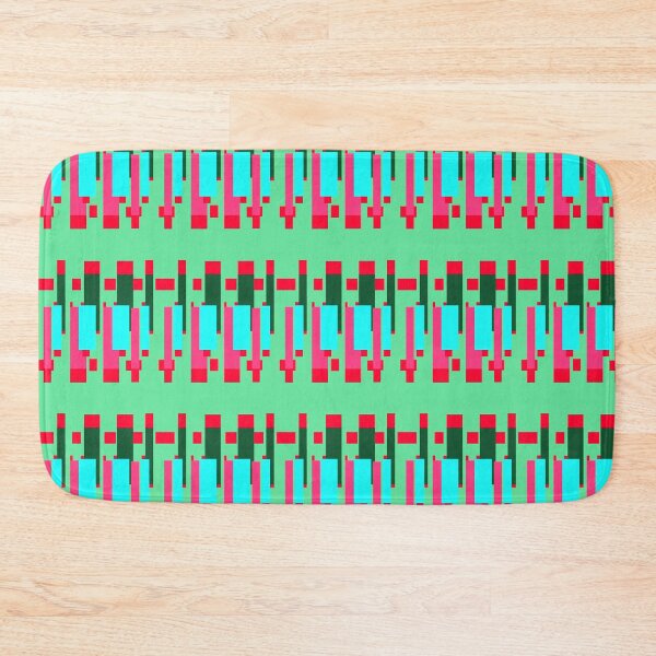 Item preview, Christmas Pixel  Stripe Pink and Teal Seamless designed and sold by Sharon Schwalbe.
