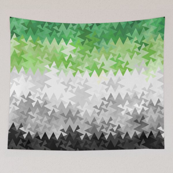 Item preview, Trippy Geometric Aromantic Pride Flag designed and sold by Chaos Queery.