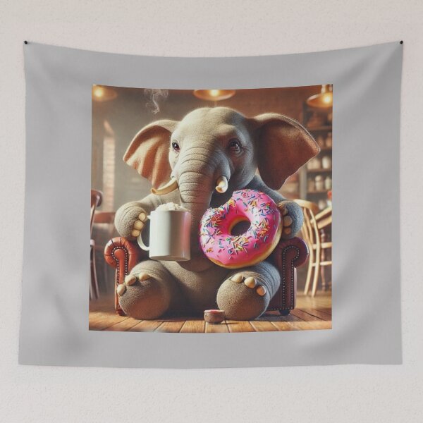Artikelvorschau, Elefanten-Kaffee-Donut-Pause entworfen und verkauft von BackgroundND.