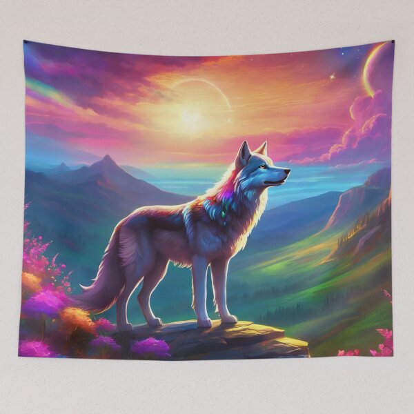 Item preview, Fantasy Wolf At Sunrise designed and sold by Pines & Starlight.