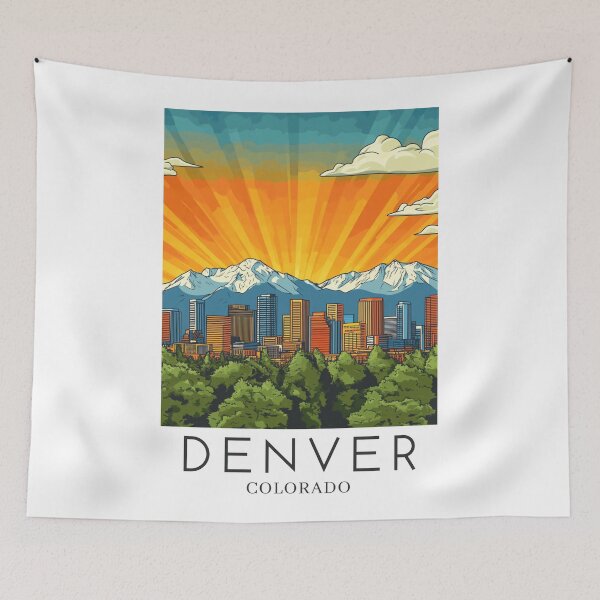 Item preview, A Pop Art Travel Print of Denver - Colorado - US  designed and sold by StudioRedKoala.