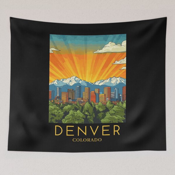 Item preview, A Pop Art Travel Print of Denver - Colorado - US  designed and sold by StudioRedKoala.