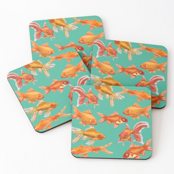 Item preview, School of Goldfish Koi – Colorful Pond Art  designed and sold by Phat Dog Designs .