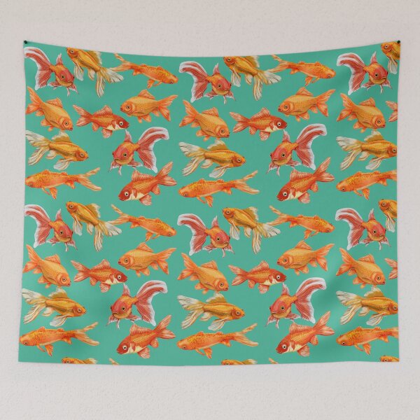 Item preview, School of Goldfish Koi – Colorful Pond Art  designed and sold by Phat Dog Designs .