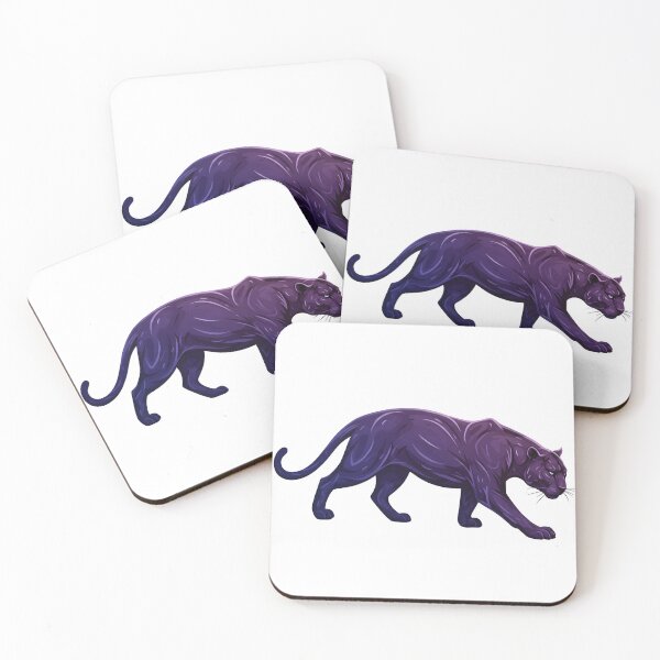Item preview, Bold purple panther walking with confidence in a minimalist style against a white background designed and sold by RUMOOROZ.