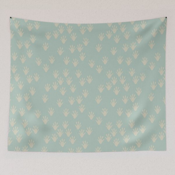 Item preview, Raccoon tracks on teal background designed and sold by aysegulkacar.
