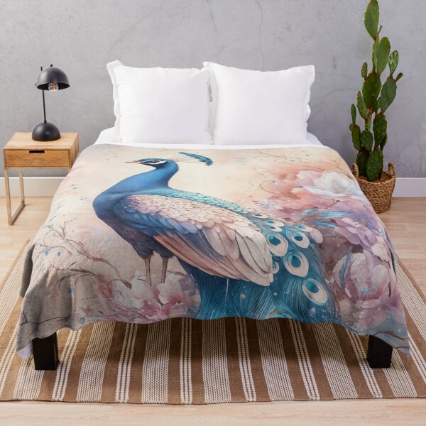Item preview, Majestic Peacock Amidst Beautiful Flowers designed and sold by AshiraCreations.