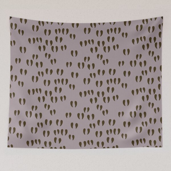 Item preview, Whitetail deer tracks on a thistle purple background designed and sold by aysegulkacar.