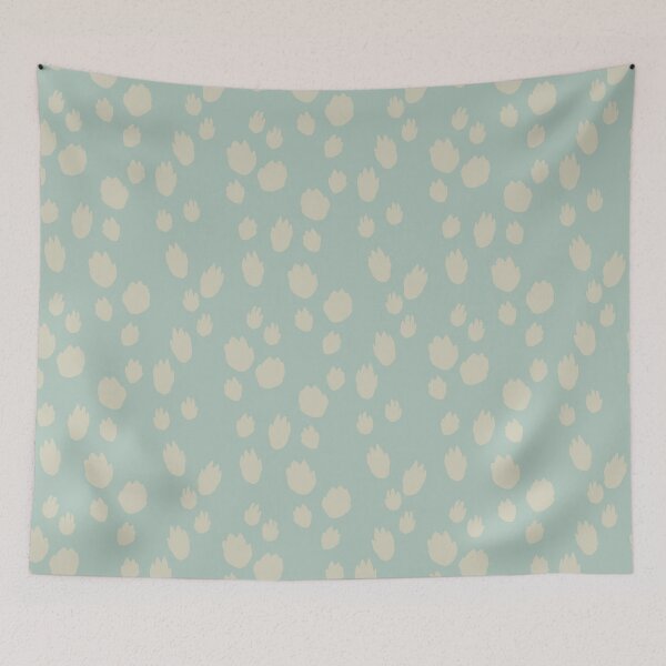 Item preview, Cottontail rabbit tracks on teal background designed and sold by aysegulkacar.