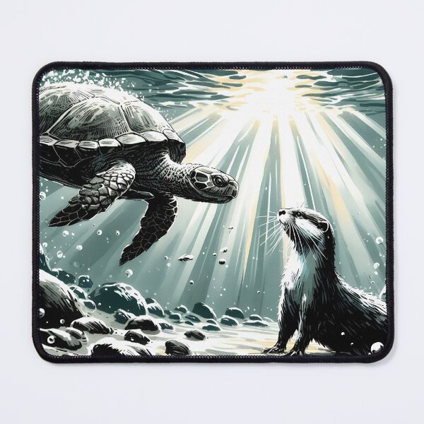 Item preview, Otter Meeting a Turtle, Ai Generated Art designed and sold by ACC .