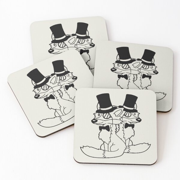 Item preview, 2 Foxes Friends Top Hat Rich Men Monocle Glasses designed and sold by shirt-o-mat.