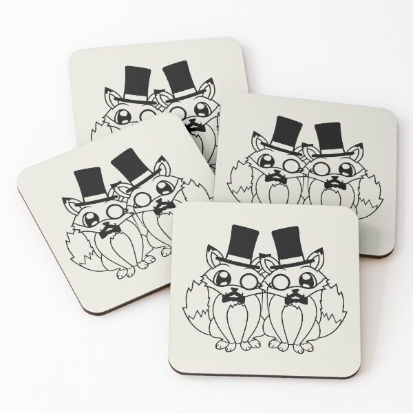Item preview, 2 Foxes Friends Top Hat Rich Men Monocle Glasses designed and sold by shirt-o-mat.