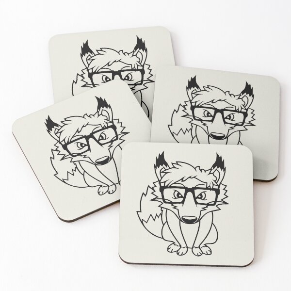 Item preview, Red Fox Nerd Horn-Rimmed Glasses Geek Cool Smart designed and sold by shirt-o-mat.