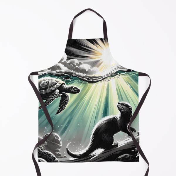 Item preview, Otter Meeting a Turtle, Ai Generated Art designed and sold by ACC .