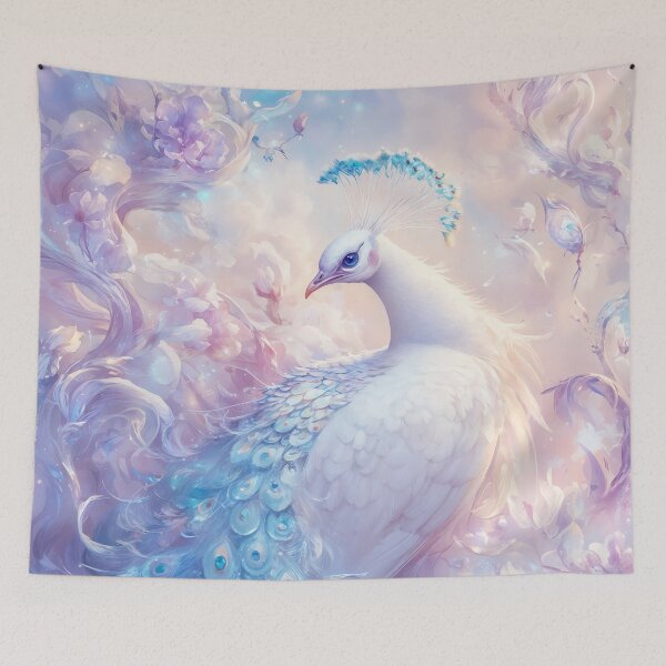 Item preview, Beautiful Peacock Surrounded by Soft Pastel Flowers designed and sold by AshiraCreations.