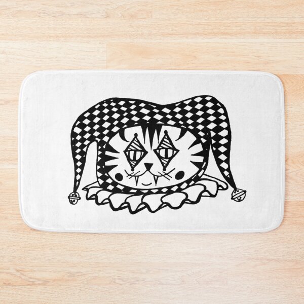 Item preview, Wide Carnival Circus Jetser Kitty Cat Greyscale designed and sold by KayTurtless.