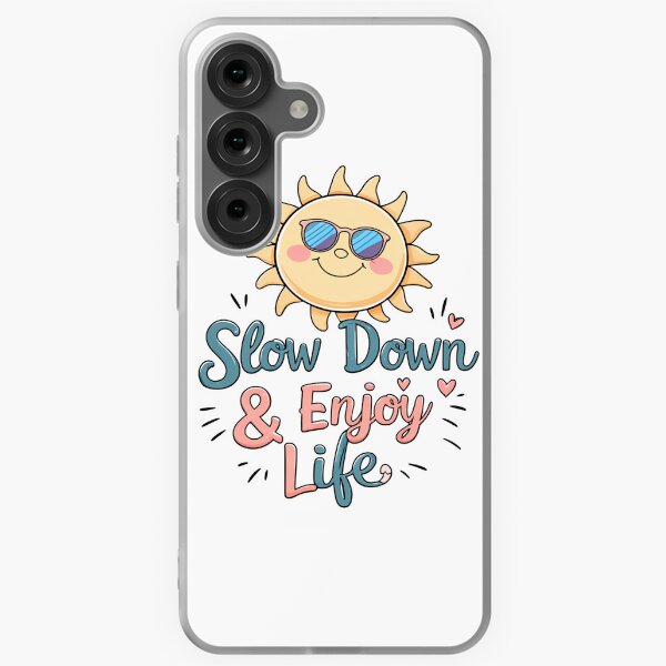 Item preview, Slow Down & Enjoy Life – Cute Sun Illustration  designed and sold by DreamyDesigns17.