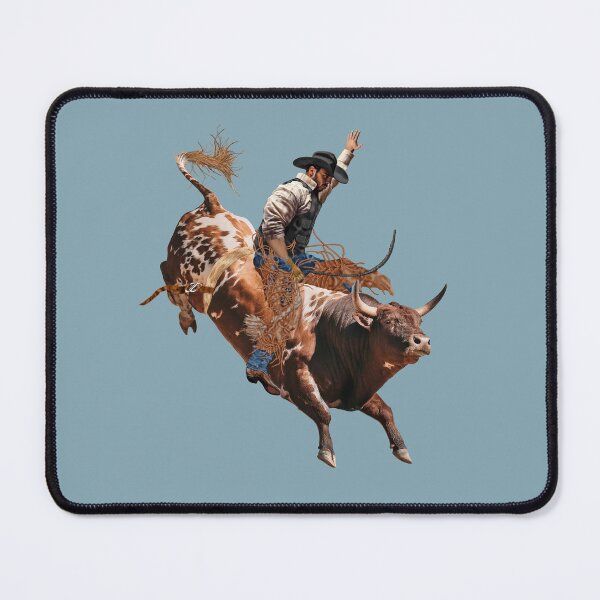 Artikelvorschau, Rodeo-Cowboy reitet auf einem bockenden Bullen entworfen und verkauft von Phat Dog Designs .