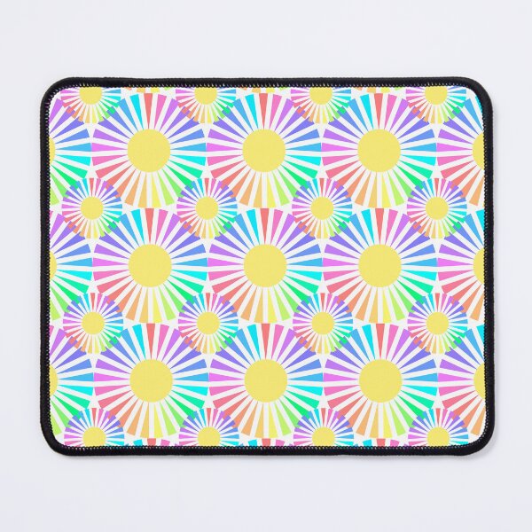 Item preview, Happy Pastel Sunburst Pattern On White designed and sold by QuestingPixel.