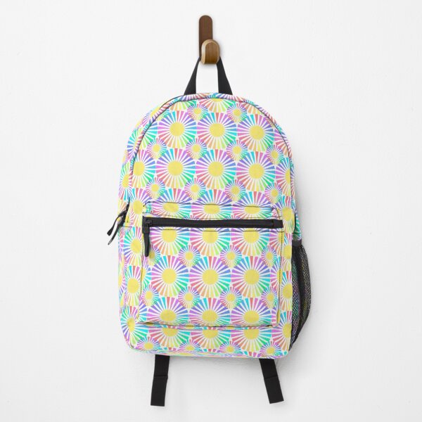 Item preview, Happy Pastel Sunburst Pattern On White designed and sold by QuestingPixel.