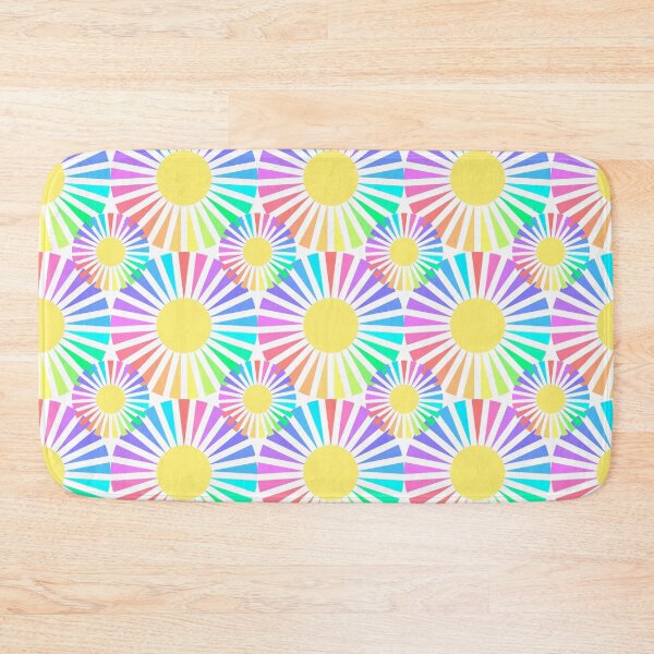 Item preview, Happy Pastel Sunburst Pattern On White designed and sold by QuestingPixel.