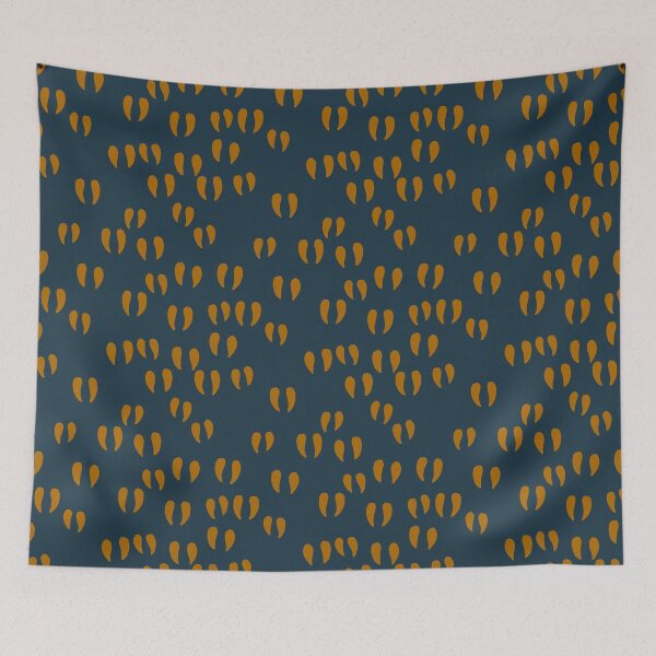 Item preview, Whitetail deer tracks on dark blue background designed and sold by aysegulkacar.