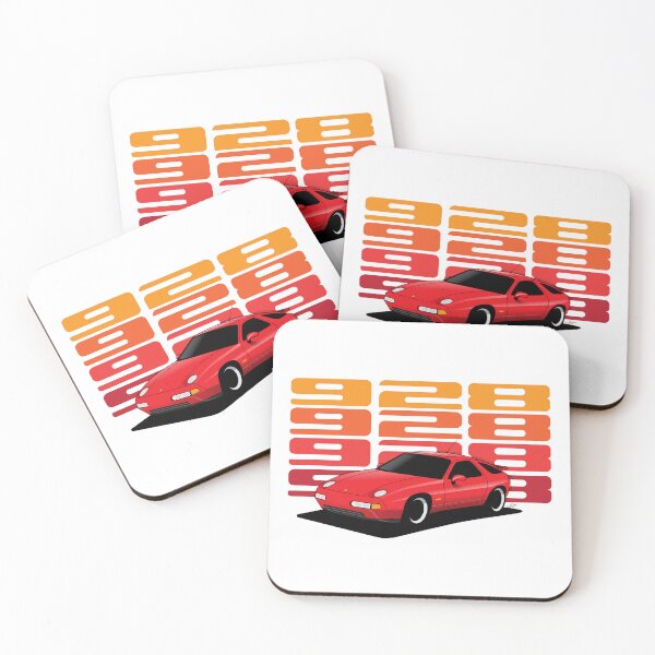 Item preview, Porsche 928 GTS retro Illustration Guards Red designed and sold by blackdogshop.