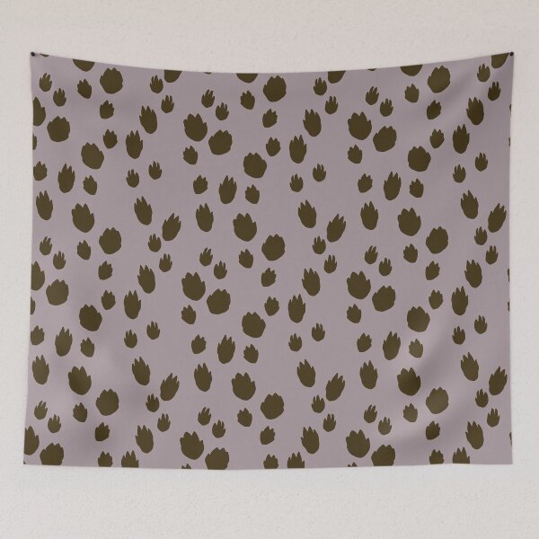 Item preview, Cottontail rabbit tracks on thistle purple background designed and sold by aysegulkacar.