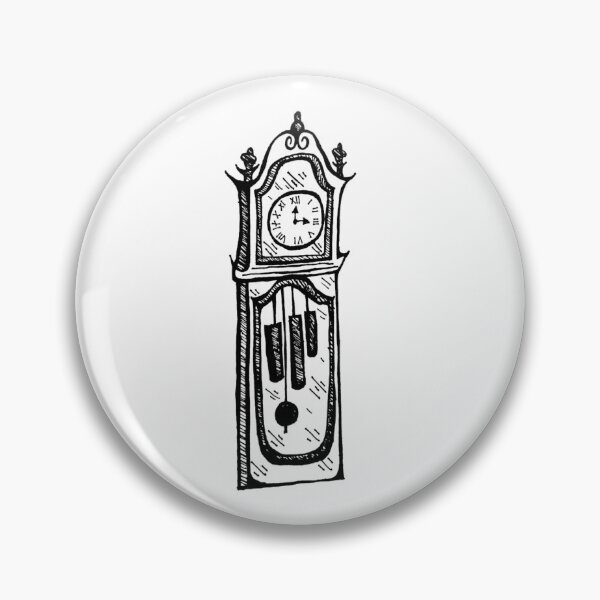 Item preview, Grandfather Clock Gothic Greyscale Tattoo Style designed and sold by KayTurtless.