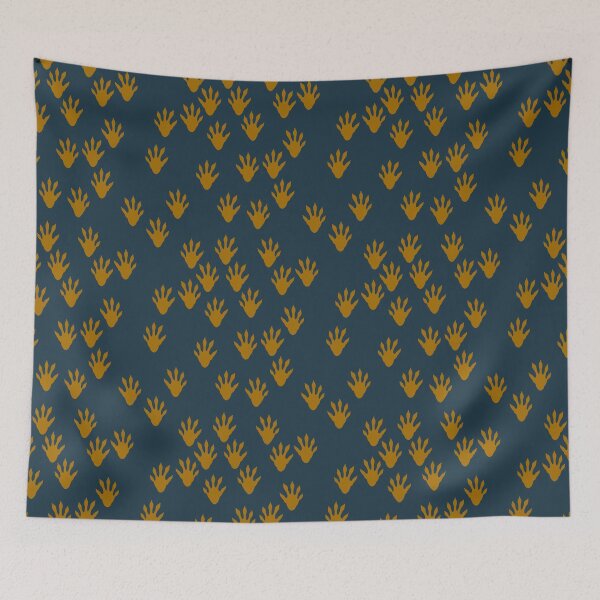 Item preview, Raccoon tracks on dark blue background designed and sold by aysegulkacar.