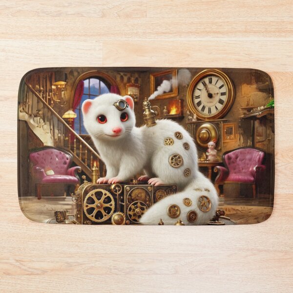 Item preview, Steampunk White Ferret designed and sold by Sillytoe.