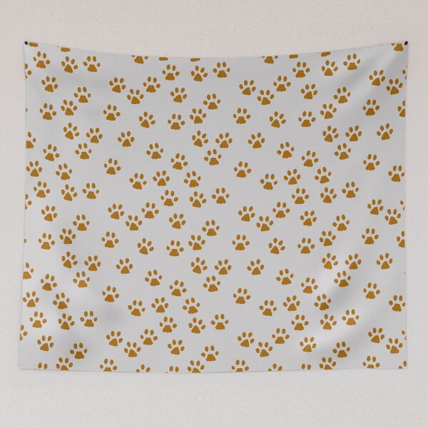 Item preview, Panther tracks on ivory background designed and sold by aysegulkacar.