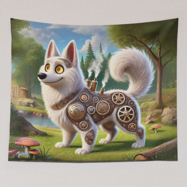 Item preview, Steampunk White German Shepherd designed and sold by Sillytoe.