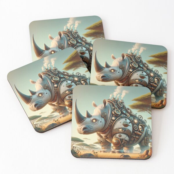 Item preview, Steampunk White Rhinoceros designed and sold by Sillytoe.