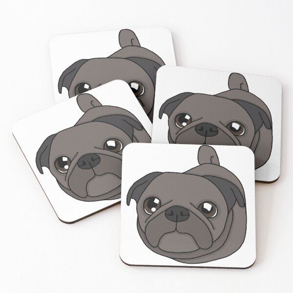 Item preview, Dark Brown Pug Looking Up designed and sold by MyDogsAreNuts.
